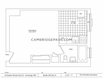 Cambridge Apartment for rent Studio 1 Bath  Davis Square - $2,200