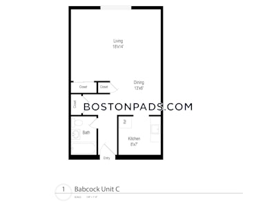 Brookline Apartment for rent Studio 1 Bath  Boston University - $2,550